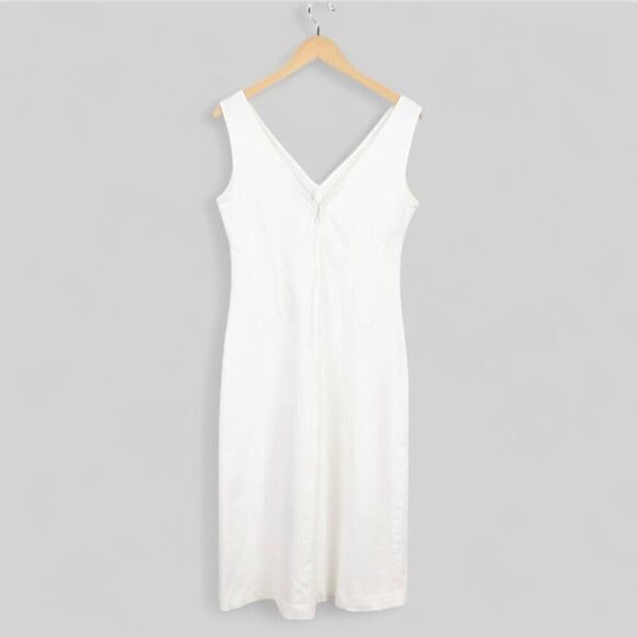 J. Crew Corset midi dress in stretch twill in White Size 10 NWT CI668 - Picture 7 of 12